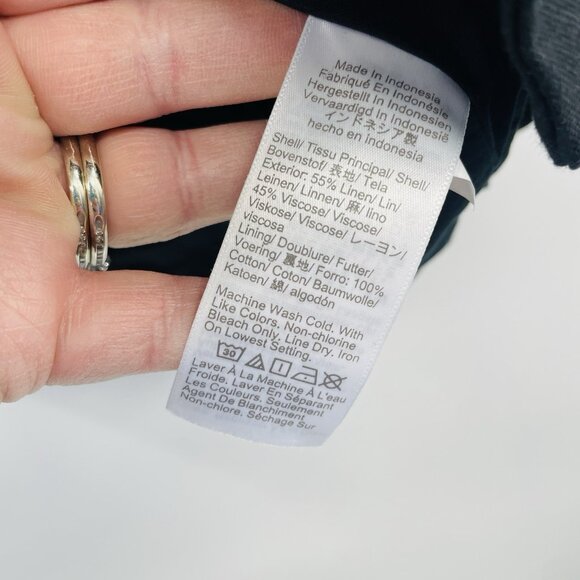 J Crew Factory Womens Size 00 Button Front Linen Blend Vest in Black $89 046 - Picture 8 of 8